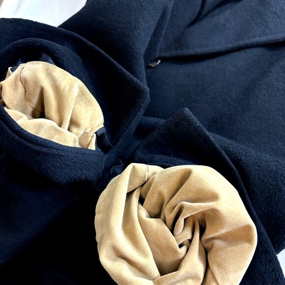 Bespoke Mr. Divine Size 44 Men's Black Pure Cashmere Hand Tailored Overcoat - Picture 2 of 8